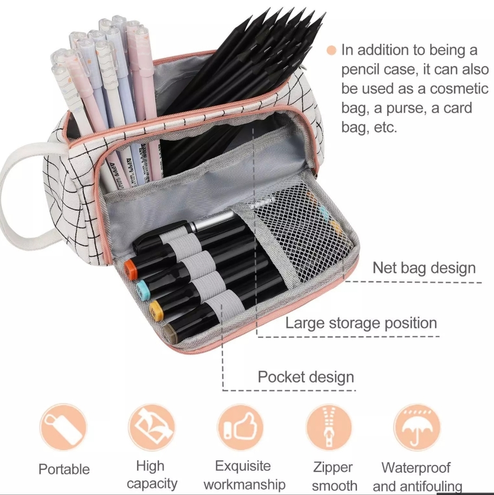 School Pencil Case Supplies Pencil Bag School Box Pencil Pouch Stationery Makeup